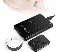 Bague Multifonction R5, Bague Intelligente avec Réplicateur Cds Rfid, 6 Cartes Rfid Intégrées Et 2 Pierres de Santé, Contrôleur Ic/Id/Nfc Reader Nfc Phone Smart Rings, Compatible avec Ios Et Android