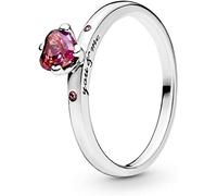 Bague New 2024 MariaFonte Argent 925 Cœur Rouge Femme Solitaire Ferme Chapelet Zircon Serpent Disponible en 4 Tailles Indiennes Pierre Cercle Sterling Plaqué Amicicie Fille Femme Noel Couple