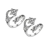 Bague Noeud De Sorciere Femme, Bague De Protection RéGlable Pour Le Pouce, Bagues De Pouce Femme,Symbole De NœUd De Protection Des SorcièRes, Bijou De Style éTernité Vintage, Ton Argenté