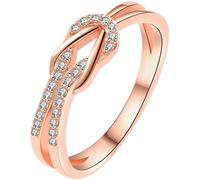 Bague Noeud Infini - À Ma Soeur - Les Liens Éternels - Cadeau De Bijoux Pour La Fête Des Mères Et Les Anniversaires (Rose,10)