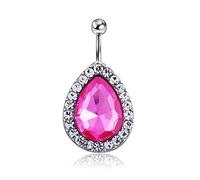 Bague Nombril en Cristal Bijoux Nombril Clou ombilical Boucle Hypoallergénique Bouton Ombélique Féminin, Rose Créatif et utile Durable Design