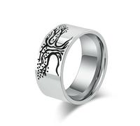 Bague nordique en acier titane arbre de vie, bijoux minimalistes faits à la main personnalisés pour hommes