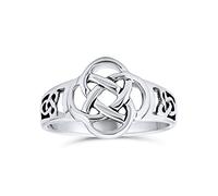 Bague Nœud d'Amour Meilleures Amies BFF Personnalisée Anneau Infini Celtique Irlandais Pour Adolescente Femme Argent Sterling .925 Oxydé Personnalisable