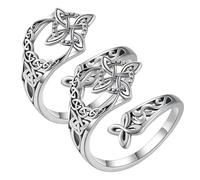 Bague nœud de sorcière pour femme, bague de protection réglable celtique ouvert, bijou de sorcière vintage pour protection et style spirituel, Métal, Pas de pierre précieuse