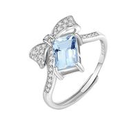 Bague Nœud Papillon En Argent Sterling 925 Pour Femme, Pierre Précieuse Naturelle Taille Émeraude, Anneau En Os De Souhait, Croix Infinie, Nœud Papillon, Oxyde De Zirconium, Alliance De Promesse