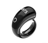 Bague numérique Tasbih pour comptage Zikr, rappel de prière intelligent avec 5 alarmes quotidiennes, étanchéité IP68, ajustement réglable, écran LED, batterie 40 mAh pour le culte islamique (noir)