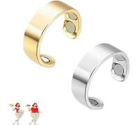 Bague Olux - Bague magnétique Olux 1ère génération - Anneau magnétique thérapeutique de drainage lymphatique - Anneau magnétique d'acupression pour homme et femme (or+argent)