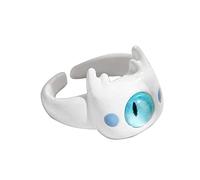 Bague ouverte avec chat noir vert blanc Mon Sterling gros yeux mignon dessin animé mignon petite amie couple cadeau bijoux