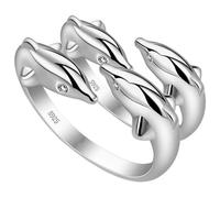 Bague Ouverte Double Motif Marin Ajustable pour Femme, Lot de 2, Cuivre