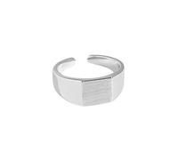 Bague ouverte élégante et simple en argent sterling 925, aux formes géométriques exagérées et à l'aspect givré, pour femme et fille.