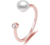 Bague ouverte en bronze avec véritable perle d'eau douce AGG467-RG.