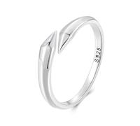 Bague ouverte géométrique unique en argent sterling 925 minimaliste élégant au quotidien
