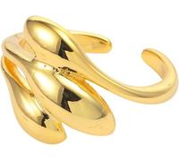 Bague ouverte minimaliste plaquée or pour femme, bijou fantaisie unique et empilable