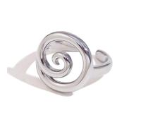 Bague ouverte minimaliste Sea Wave Spiral Statement en acier inoxydable Chunky Swirl rond extensible réglable pouce Knuckle bagues à bande Bijoux tendance pour femmes mères, Réglable, Acier inoxydable