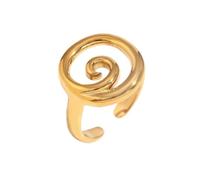 Bague ouverte minimaliste Sea Wave Spiral Statement en acier inoxydable Chunky Swirl rond extensible réglable pouce Knuckle bagues à bande Bijoux tendance pour femmes mères, Réglable, Acier inoxydable