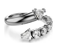 Bague ouverte Sublima, Tailles variées, Blanche, Métal plaqué ruthénium 60