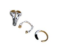 Bague ouverte unique avec imprimé zèbres géométriques contemporains, accessoires de doigt parfaits pour superposer des accessoires de mode non conformistes
