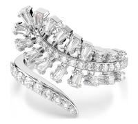 Bague ouverte Vienna, Tailles variées, Plume, Blanche, Métal rhodié 50