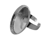 Bague Ovale Creuse 18x25 Mm Coloris Argent