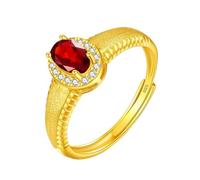 Bague Ovale En Argent Sterling 925 Pour Femme, Bague Épaisse En Pierre Précieuse Naturelle, Plaquée Or 14 Carats, Bande Brossée Mate, Zircone Cubique, Alliance De Promesse De Cocktail, Or Rubis