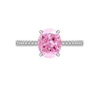 Bague ovale en oxyde de zirconium avec monture en cuivre pour fête et soirée, bijoux tendance pour femme