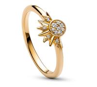 Pandora Bague Moments Céleste Soleil Scintillant – plaqué or 14 carats, zircones cubiques, taille 52