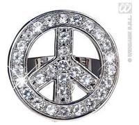 Bague Peace And Love Argent A Strass - Argent - Taille Unique argent G
