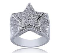 Bague Pentagramme Pour Hommes Bague Personnalité Saint Valentin Loisirs Vacances Hip Hop Lumière Luxe Fête D’anniversaire Bijoux Cadeau