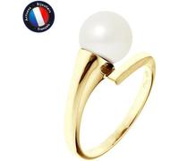 Bague - PERLINEA - Véritable Perle d'Eau Douce 8-9 mm - Or Jaune - Blanc Naturel - Qualité AA 60