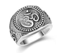 Bague personnalisée en argent sterling S925 pour homme avec motifs sculptés