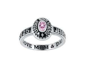 Bague personnalisée pour lycée, université, classe universitaire, cadeau de remise de diplôme pour elle/lui, bague de naissance en zircon personnalisée pour femme, bagues de remise de diplôme pour