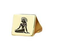 Bague pharaon carrée | Argent sterling 925 plaqué or | Bijou cadeau, chevalière style vintage, bijou hypoallergénique fait main | LK_PDR_01406_12