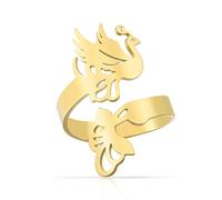 Bague Phoenix pour femme Acier inoxydable Bagues Imposantes Ajustables Rise From Ashes Phoenix Fire Bird Bijoux Minimalistes en forme d'animaux Creux