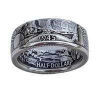 Bague pièce de monnaie antique Hip Hop Punk bague unisexe à la mode bague Saint-Valentin loisirs vacances anniversaire bijoux de Noël