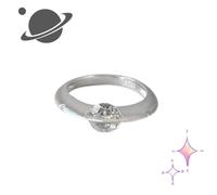 Bague Planète Tournante - S925 Argent Sterling, Bague Rotatif Diamant Cosmique, Bague Planète Élégante Tournante, Bague Tournante pour Femme, Bague Planète Étincelante Cadeau pour Elle (Argent, US 8)