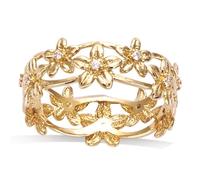 Bague Plaqué Or 'Cléopatra' LES TRESORS DE LILY - 7mm - Blanc doré avec zirconias 56