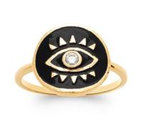 Bague Plaqué Or 'Cleopatra' LES TRESORS DE LILY - Noir - 14 mm - Inspiration ethnique 54