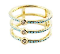 Bague Plaqué Or Navajos - LES TRESORS DE LILY - Turquoise - 13mm 56