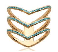 Bague Plaqué Or 'Navajos' turquoise doré - 13 mm - LES TRESORS DE LILY - Oxyde de zirconium - Femme 56