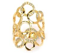 Bague Plaqué Or 'Sissi' blanc doré - 30 mm - LES TRESORS DE LILY - Bague - Femme - Oxyde de zirconium 62