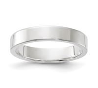 Bague plate en argent sterling 925 massif poli léger de 4 mm pour homme et femme, US 4 | EU 47.25 | DE 15 | JP 7 | UK H 1/2, Métal Argent Argent sterling, Aucune pierre précieuse