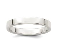 Bague plate en argent sterling 925 poli léger 3 mm pour homme et femme, US 5 | EU 49.75 | DE 15.75 | JP 9 | UK J 1/2, Métal Argent sterling Argent, Aucune pierre précieuse