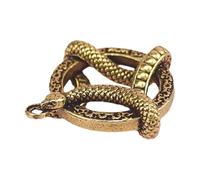 Bague porte-bonheur pour l'année du serpent : anneau avec amulette de bracelet serpent, amulette porte-clés avec serpent | Serpent du sac, porte-clés gothique, A