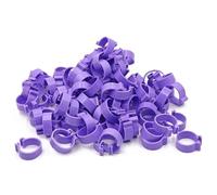 Bague Poule Lot de 100 anneaux for pattes poulet, 6 couleurs, for volaille, canard, pigeon, oie, caille, oiseau, outils transport, alimentation, logo(Purple)