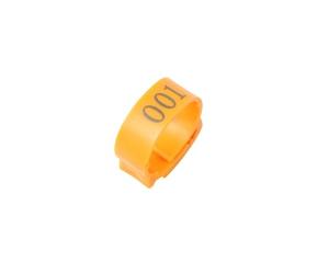 Bague Poule Lot de 100 anneaux réglables for pattes poulet, diamètre intérieur 2 à ,4 cm, clipsables, avec déflecteur, réf. 001(Orange)