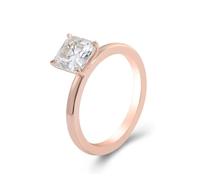 Bague pour Femme Bague 60 Or Rose 14 Carats Moissanite Solitaire Square Mère pour Lesbienne Thanksgiving Bijoux