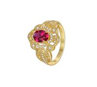 Bague pour Femme Bague Femme Or 14 Carats Au585 Ruby Créé en Laboratoire Élégant Taille Lesbienne pour Lesbienne Saint-Valentin Bijoux
