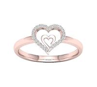 Bague pour femme - Bijoux créatifs - Amour de fiançailles - Cœur à cœur - Maillot de bain rayé, 8, zircons, Pas de pierre précieuse