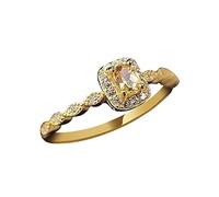 Bague pour femme Citrine Bague Ouverte Naturelle Cristal Mince Super Cadeau Pour Les Filles Bijoux