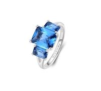 Bague pour femme de Brosway de la collection Fancy Bague en argent 925/1000 rhodié avec zircones de couleur bleue à baguette. Taille : 10.0. La référence est FFB75A taille 18 tendance cod. FFB75E